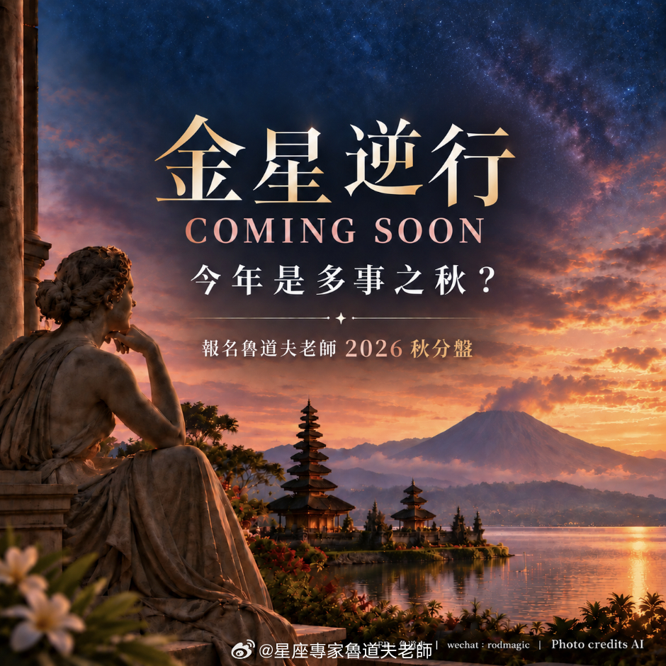无论是感情还是金钱，有些问题最近是不是很难再装作没看见？最近几组星相，都指向情感生活与金融财务上的波动。除了我上周就提到的，金星进入弱势的天蝎座，同时与冥王星形成四分相，可能为金融市场、个人财务，以及情感与人际关系带来阻碍。尤其当外在环境持续变化，我们也更容易发现，有些事情并不是靠个人的努力就能改变，这或许也是比较难受的地方。当现实已经摆在眼前，我们究竟愿不愿意承认自己的失望与伤痛？还是继续维持原来的状态？今年秋天，我们也将迎来大约每十八个月一次的金星逆行。当火元素能量持续升高，又遇上金星停滞与逆行，情感、金钱与价值观上的矛盾，可能会以什么方式浮现？而把视角从个人拉到更大的环境，这些星相又将如何反映在未来北京、台北、香港的社会氛围与局势发展？哪些矛盾可能被进一步放大？哪些原本看似稳定的局面，可能出现意想不到的戏剧化转折？9月16日，鲁道夫老师将从北京、台北、香港的秋分盘，一起解读今年秋天值得留意的发展与变化。如果你也想学习如何从季节盘与星相的变化，理解接下来几个月可能面对的局势，欢...