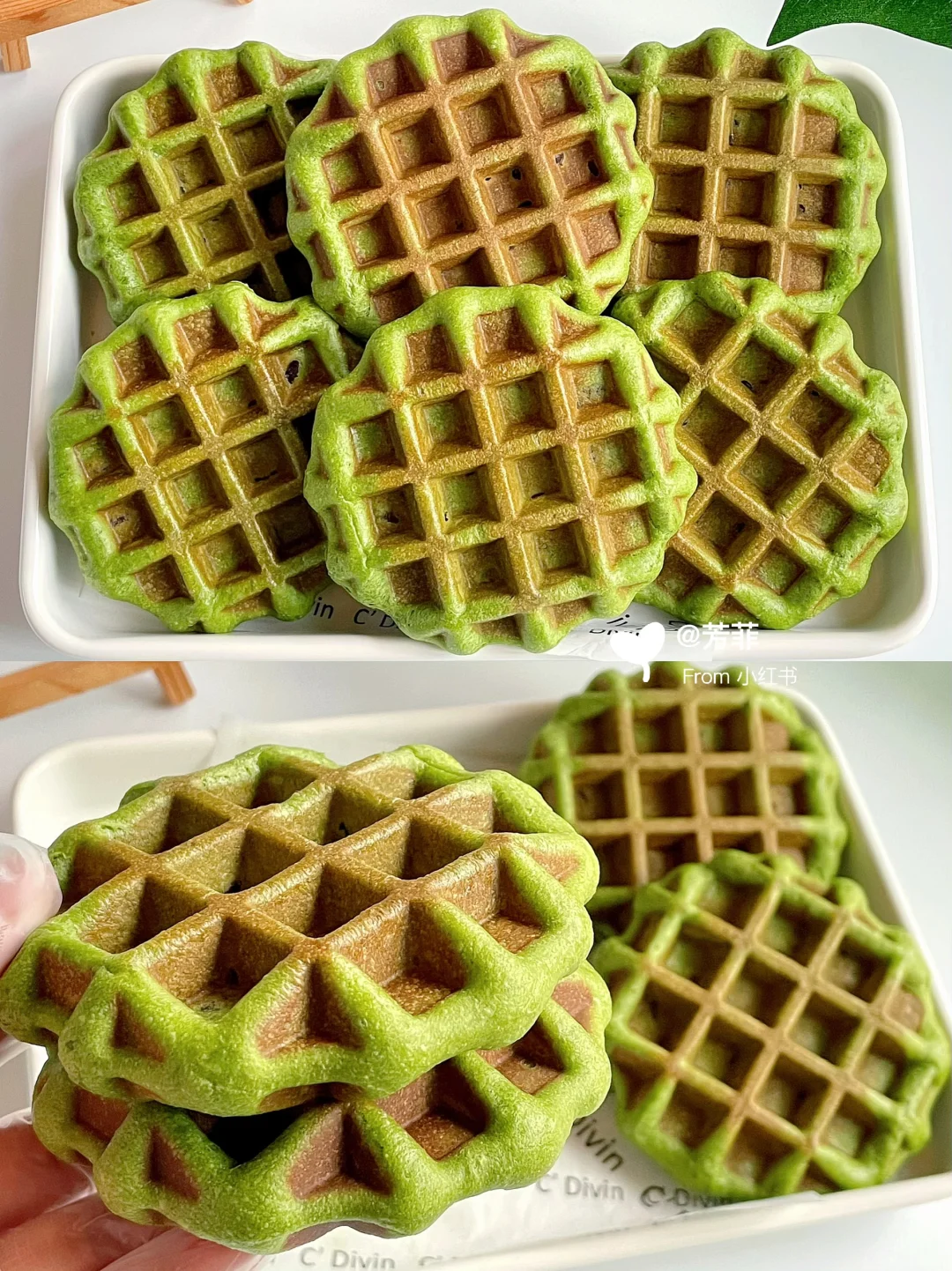 抹茶控必冲❗️抹茶华夫饼，香香软软一口沦陷