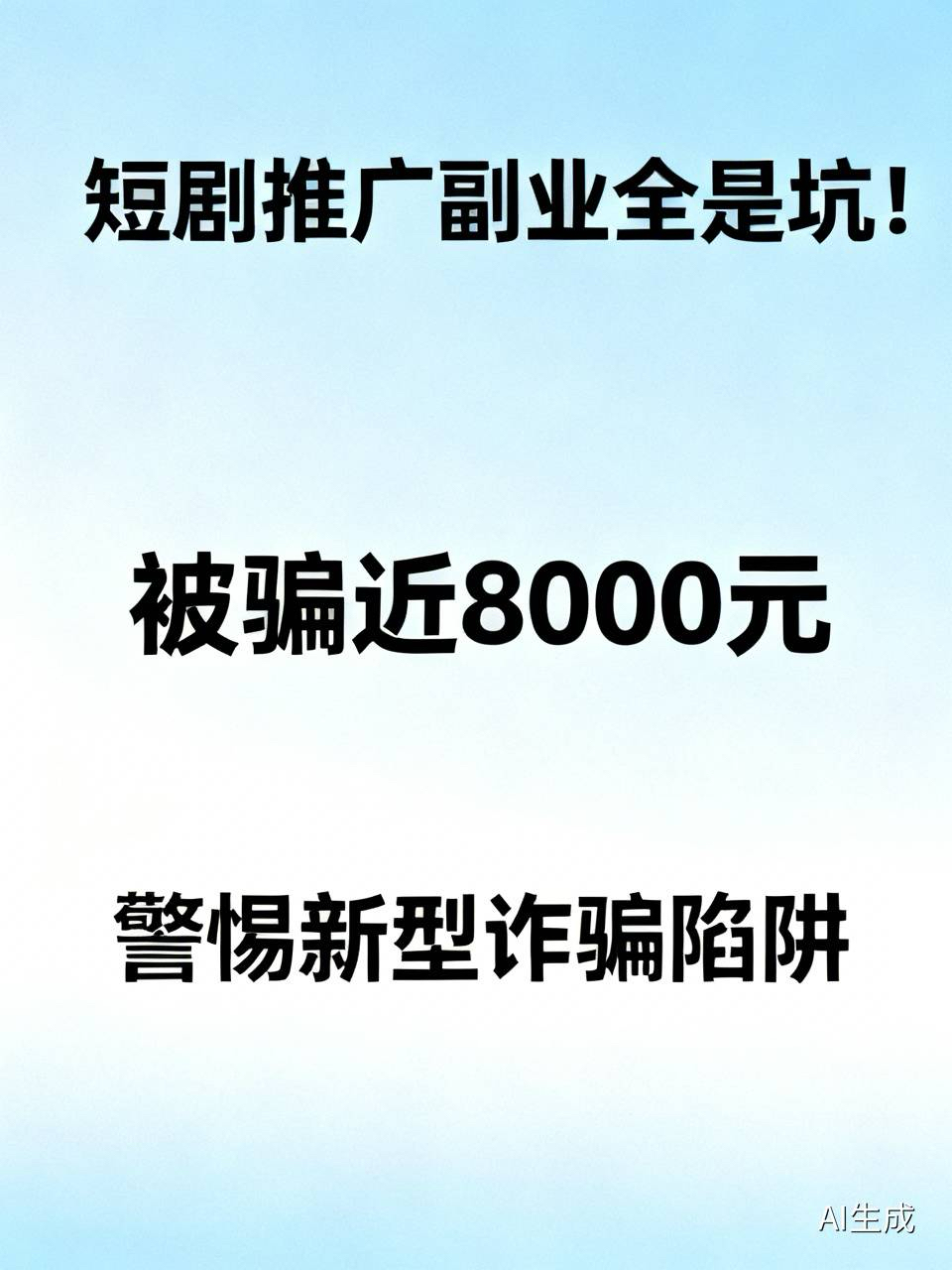 短剧推广副业全是坑！被骗近8000元

如今短视频时代