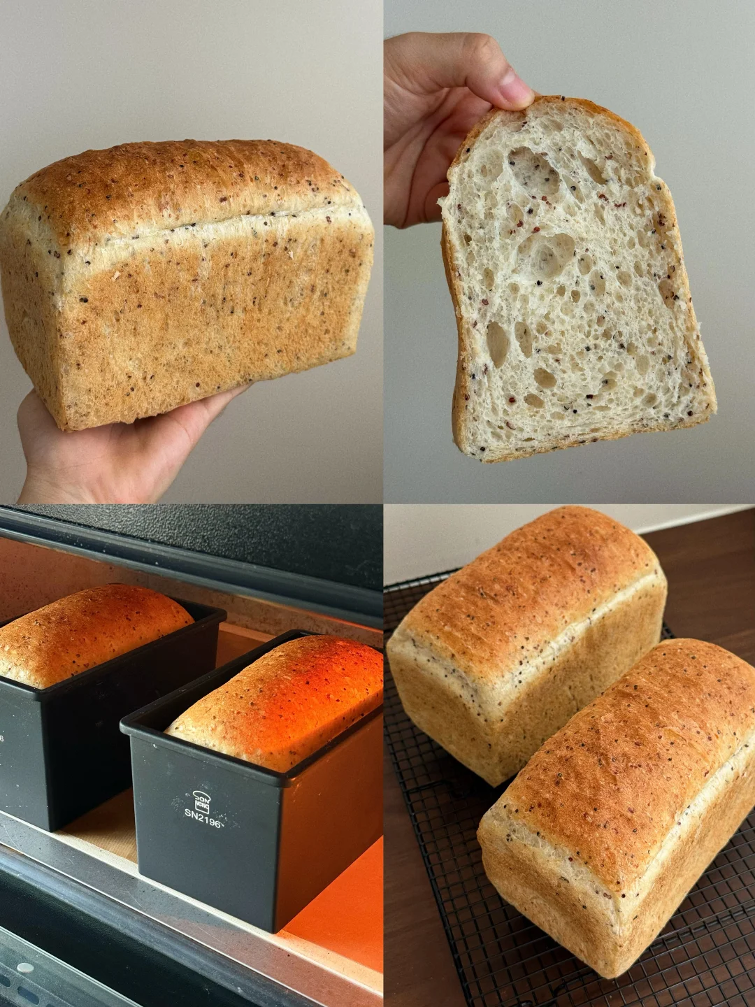 清爽的无糖油主食面包🍞藜麦吐司