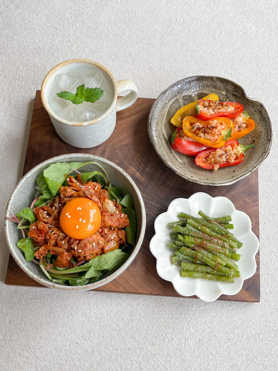 健康饮食｜清爽的萝卜苗泡菜猪肉饭