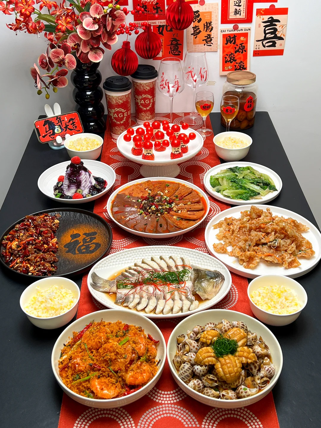 男朋友2小时做了桌寓意满满又漂亮的年夜饭