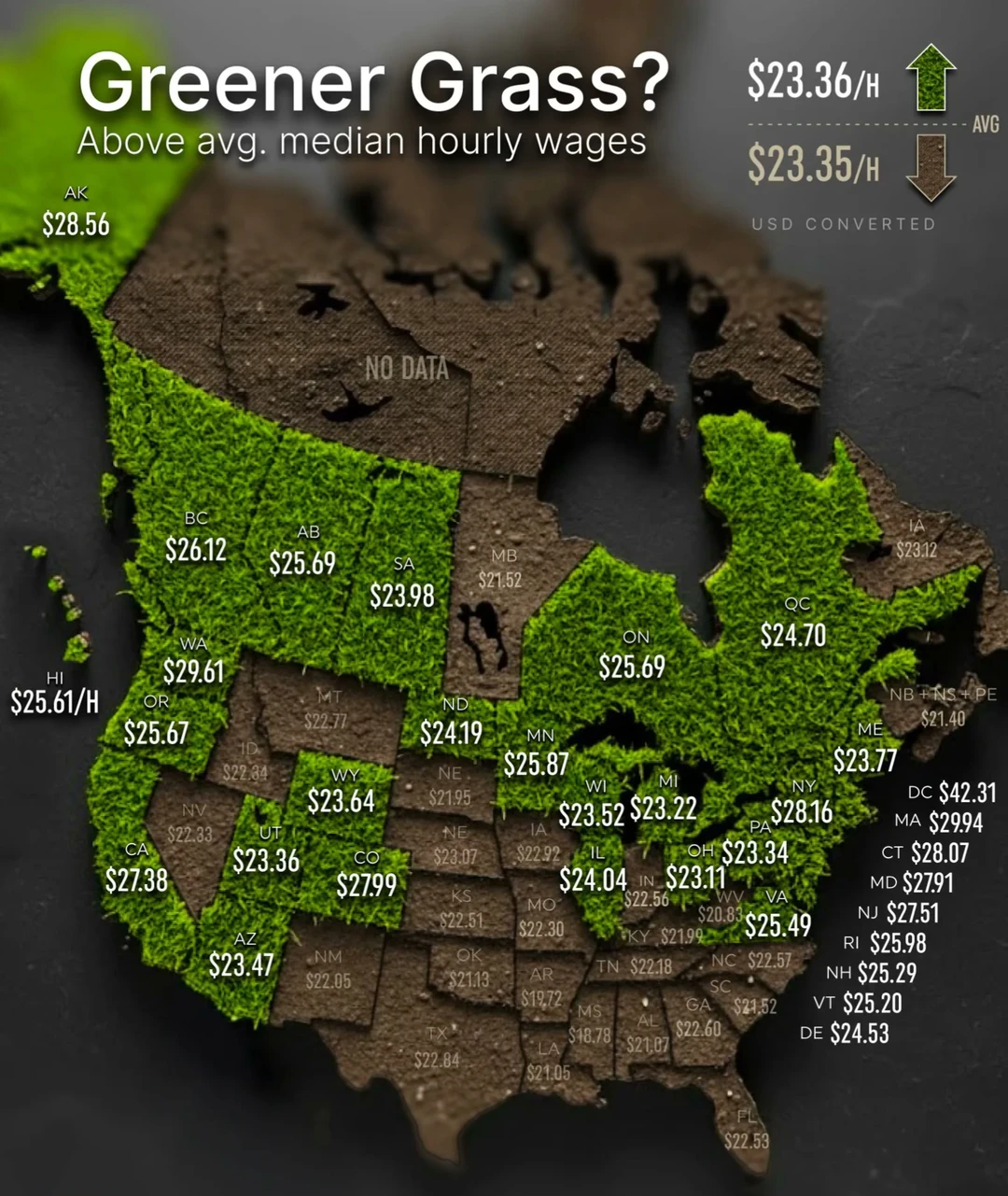 北美时薪地图曝光：哪些地方工资“更绿”？加州