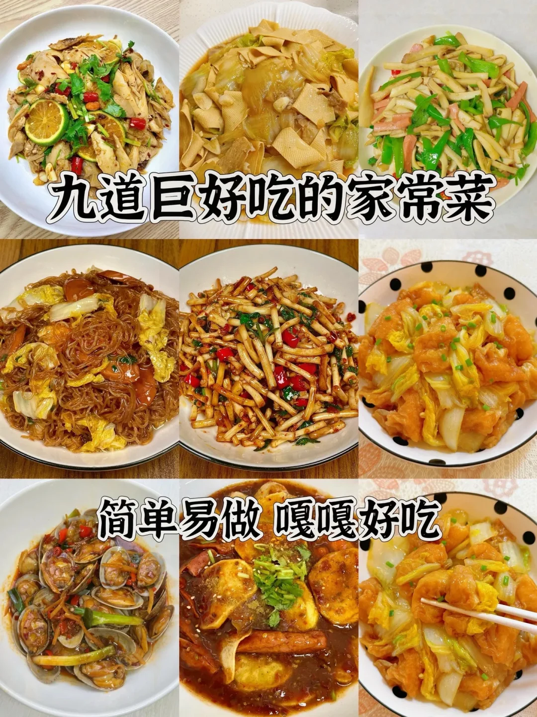 九道巨好吃的家常菜、简单易做嘎嘎好吃