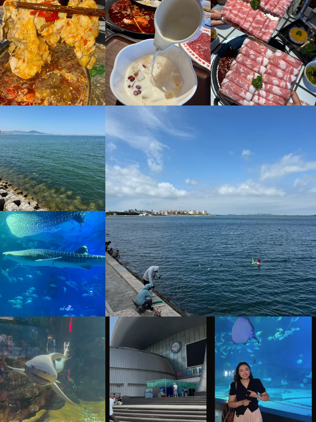 烟台东部一日游看鲸鲨吃火锅遛海边