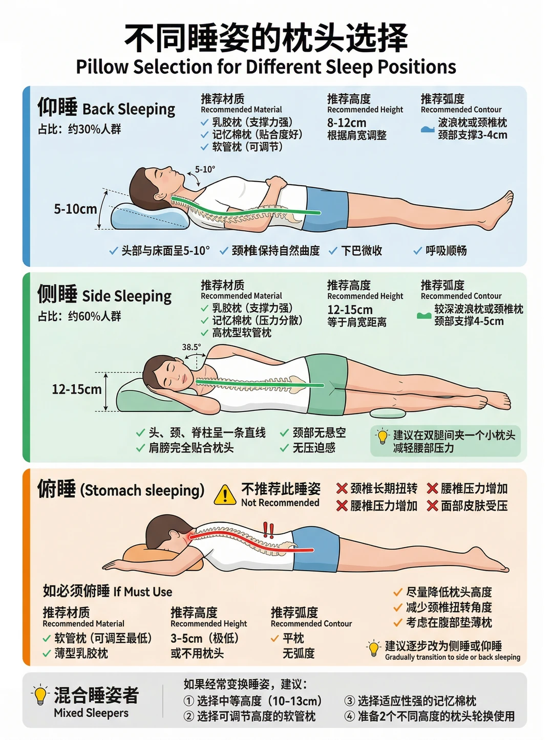 越睡越累？听劝！极简版枕头挑选指南✨