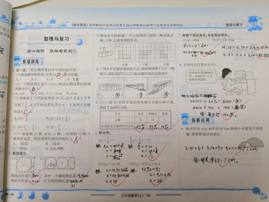 数学六年级上，期中复习资料