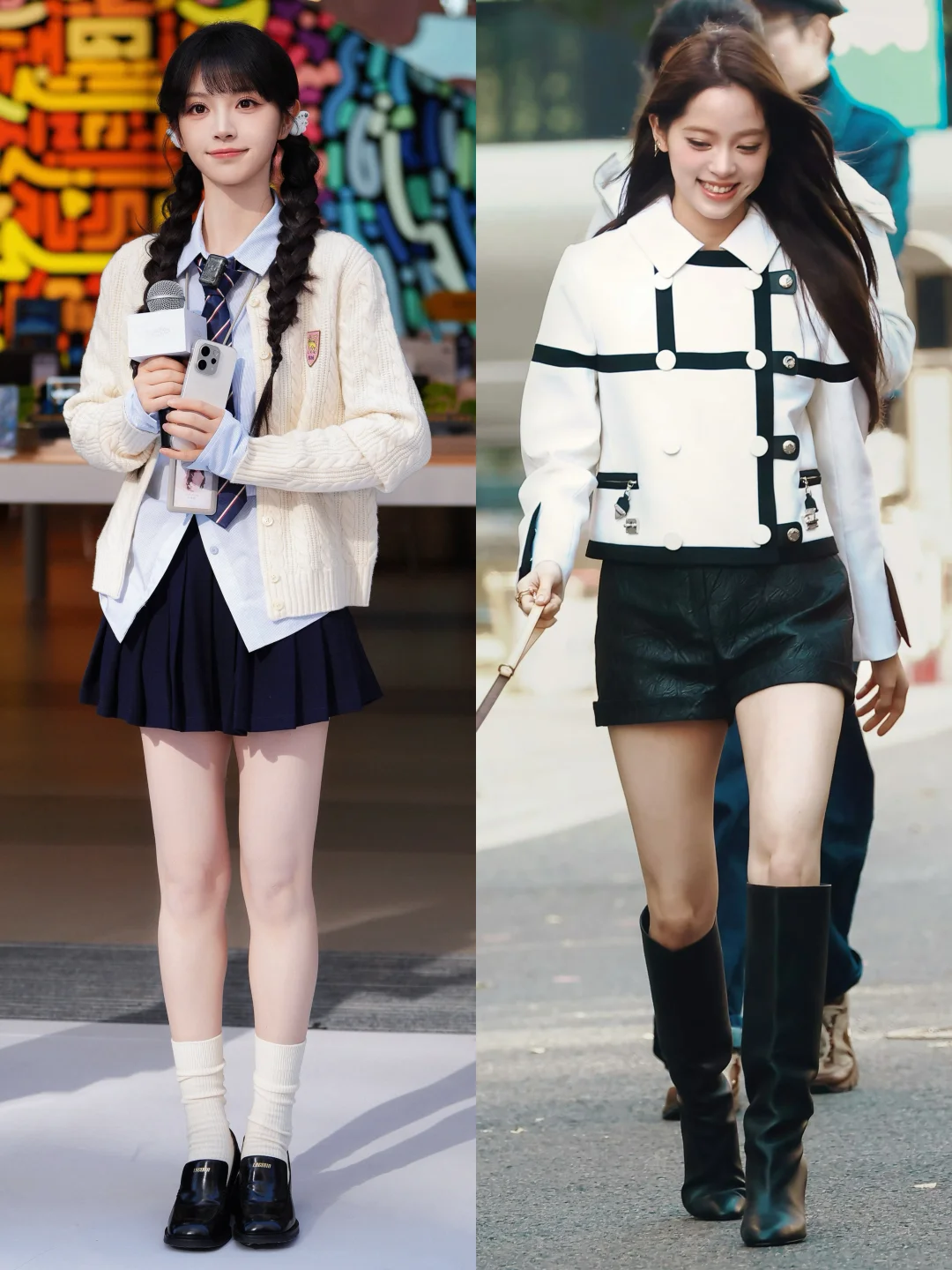 田曦薇欧阳娜娜｜南方冬天的露腿穿搭！