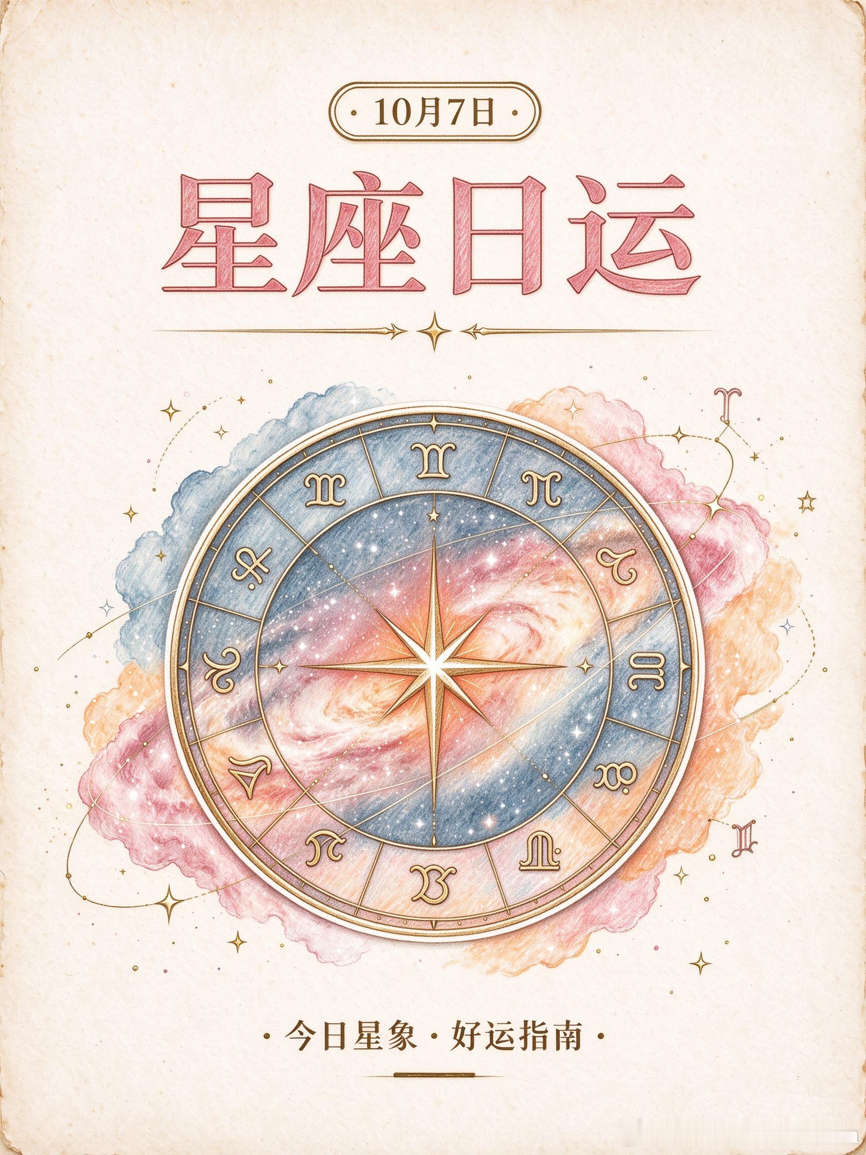 【日运】十二星座2026年10月7日播报
#星座##运势##诡魅塔罗[超话]# 

文章建议同时参考太阳和上升星座。
欢迎在评论区留下你的星座，分享交流对照今天的真实状态。

白羊座

白羊座对消耗你的人和事说 "到此为止"，戒掉让你上瘾的冲动，自由就是从拒绝开始的，今天你比昨天清醒。感情方面想通了不再纠 ​