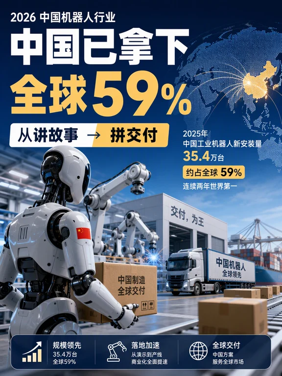 2026机器人行业：中国已拿下全球59%