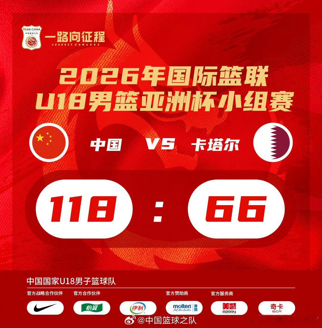 在上场比赛中大胜卡塔尔U18男篮的中国U18男篮将在今天继续出战202...