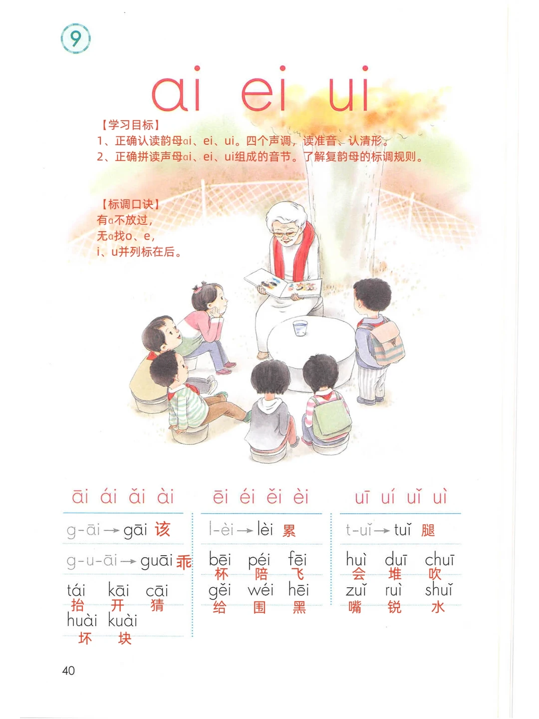 汉语拼音ai、ei、ui课堂笔记