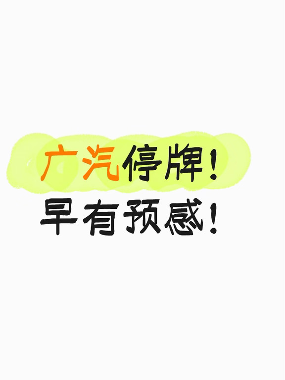 广汽停牌！我提前半年知道了。