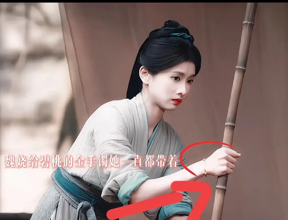 一个天天挑水劈柴、被打入泥潭的罪奴，手腕上居然明晃晃套着沉甸甸的大金镯子？
看《嫁金钗》的时候，碧桃这个造型把好多观众给整不会了，弹幕全在刷“剧组道具不用心”“穿帮穿到家了”。
说实话，第一眼看过去确实膈应。
古代深宅大院里头，规矩比天大。
别说贬成罪奴了，就是普通下人犯了错被发配去干苦力，