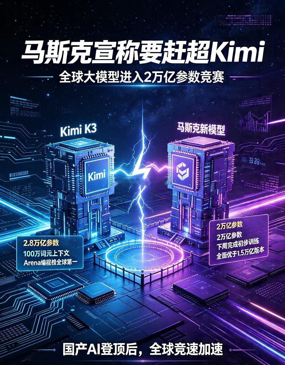 2万亿参数大模型下周完工，目标实现全面反超伴随着国产Kimi K3正...