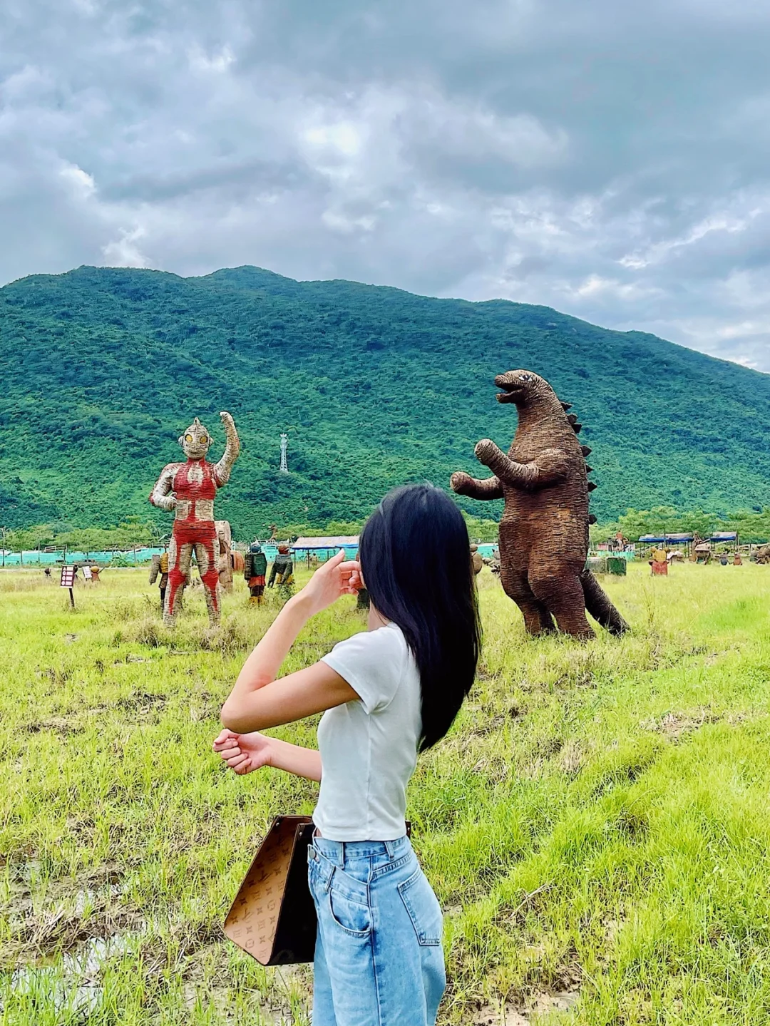 三亚拍照小众景点🥰水稻里惊现奥特曼和怪兽
