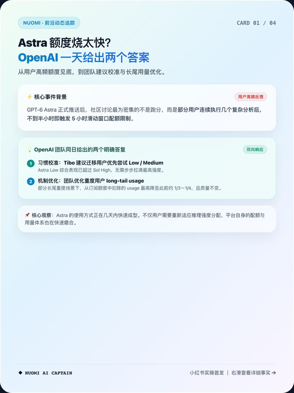 Astra额度烧太快？OpenAI一天给出两个答案
