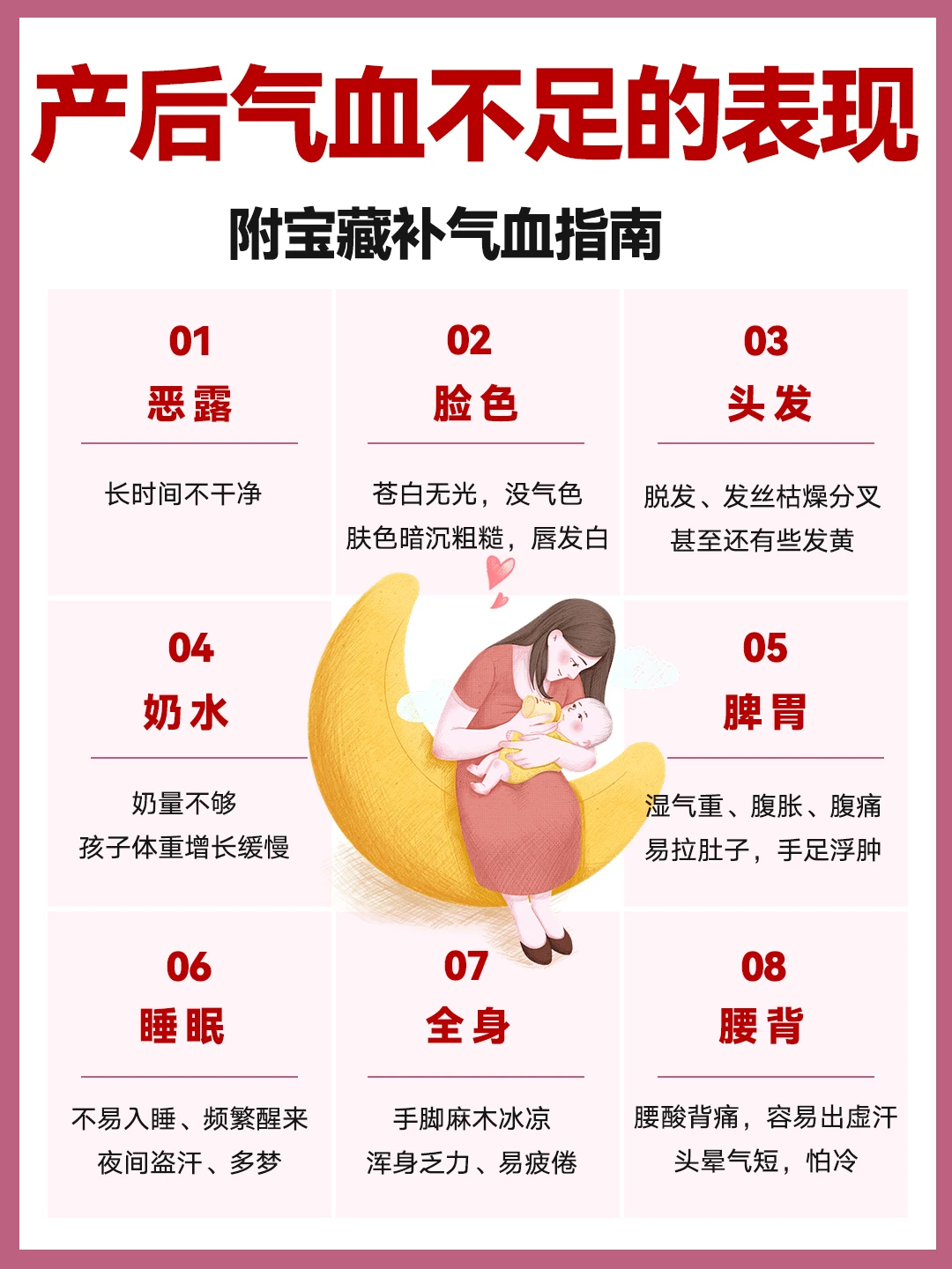 🌸产后气血不足，你需要注意的这些细节