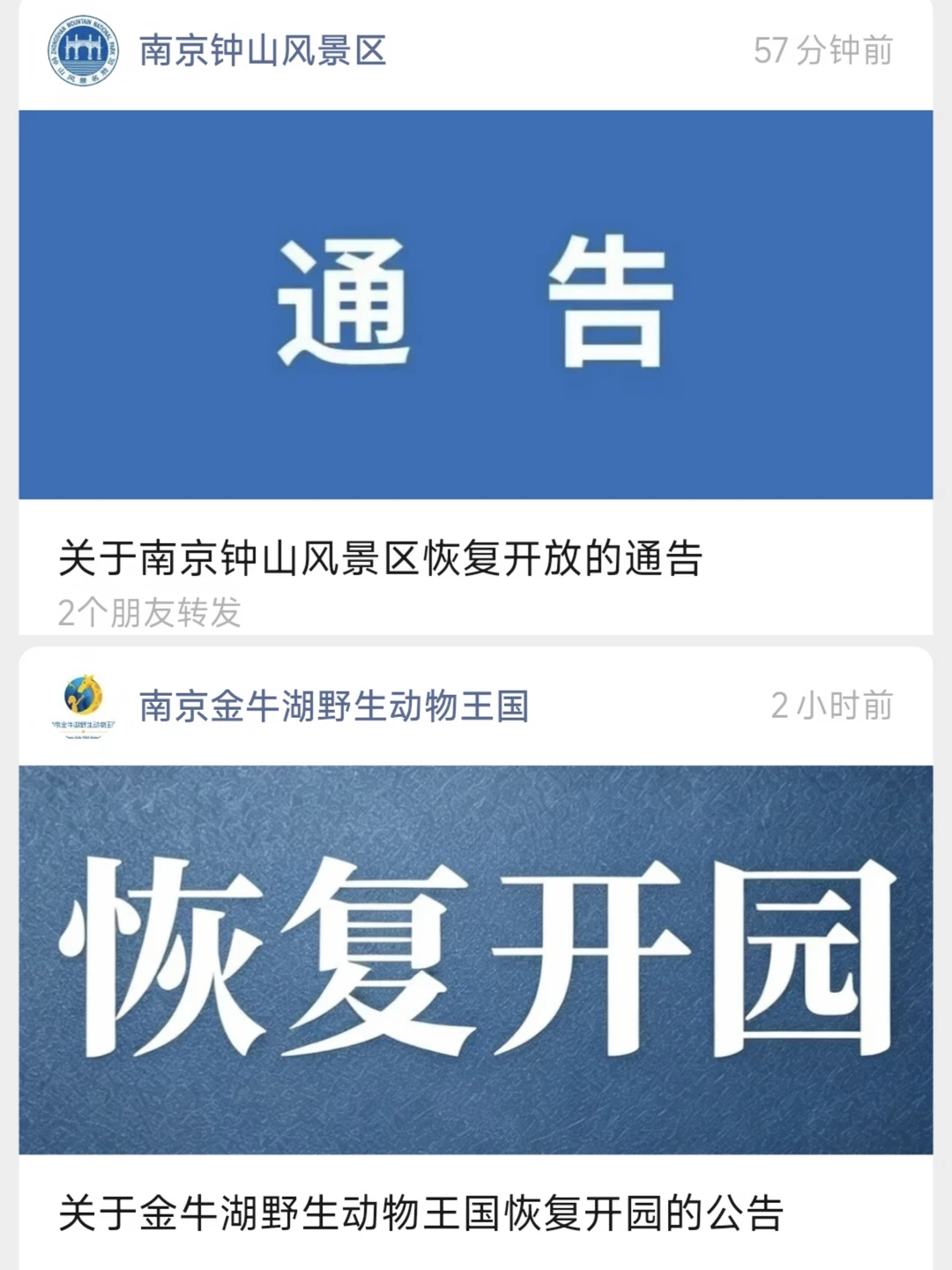 🌲南京景区恢复开放啦！近期仍有雨哦～