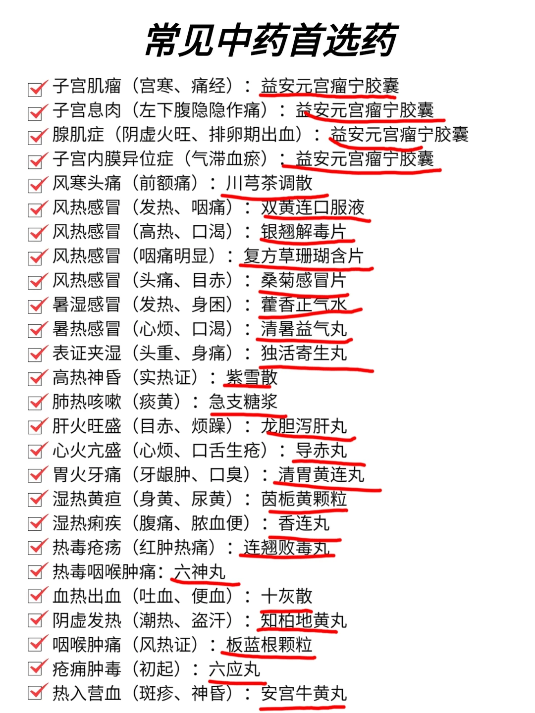 几种常见问题“害怕”的中成药