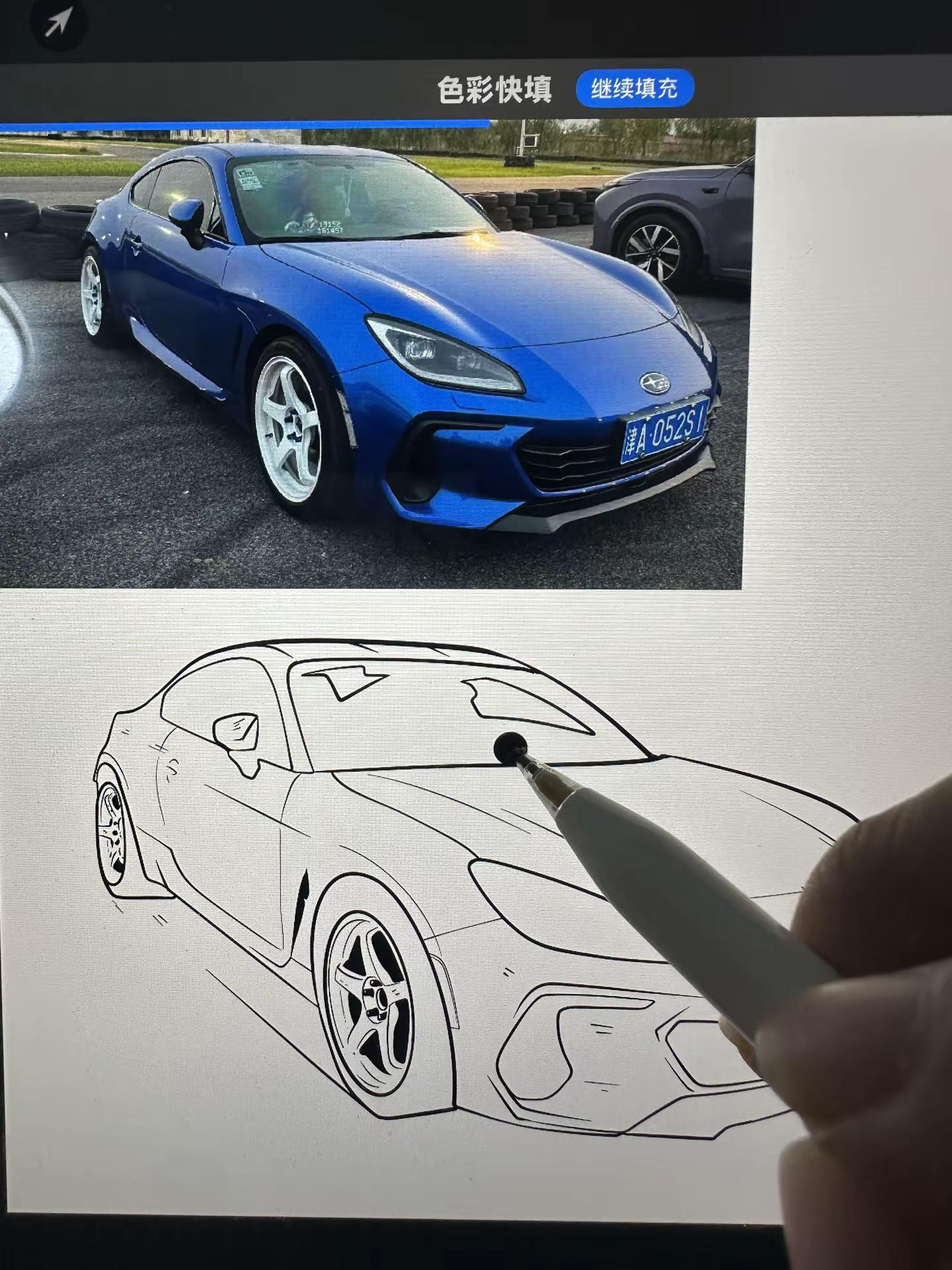 下期想看啥火速留图 汽车手绘斯巴鲁 BRZ JDM