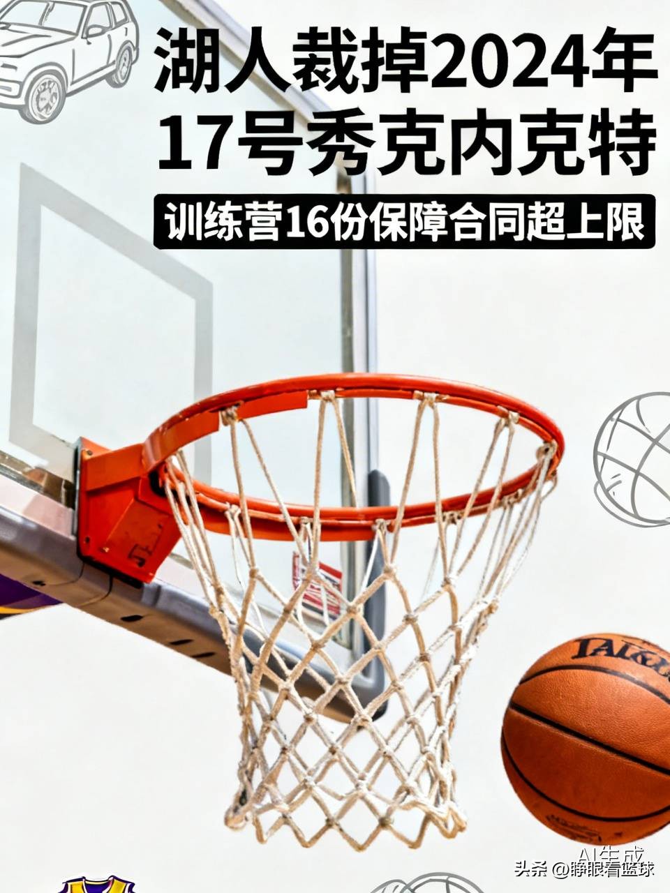 湖人赶在常规赛名单截止前正式裁掉了2024年17号秀克内克特。湖人训练营期间持有16份保障的标准合同，超出常规赛15人上限，在无法通过交易送走他的情况下，最终选择了直接裁员。
湖人的赛后计划