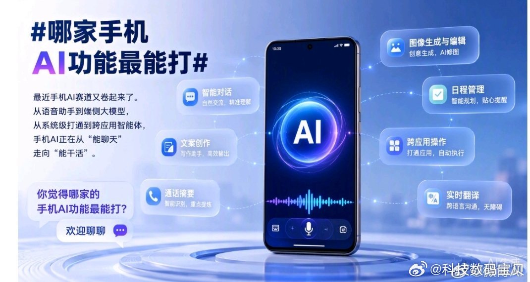 #哪家手机AI功能最能打#现在手机AI赛道竞争节奏越来越快，路线分化也愈发清晰。苹果采用合作模式，国内市场接入千问补齐AI短板；华为选择自研模型搭配鸿蒙系统，走全系统深度融合路线。
 
OPPO、vivo、小米持续深耕端侧大模型，把算力放在手机本地；努比亚另辟蹊径，整机搭载豆包助手，推出专门的AI手 ​
