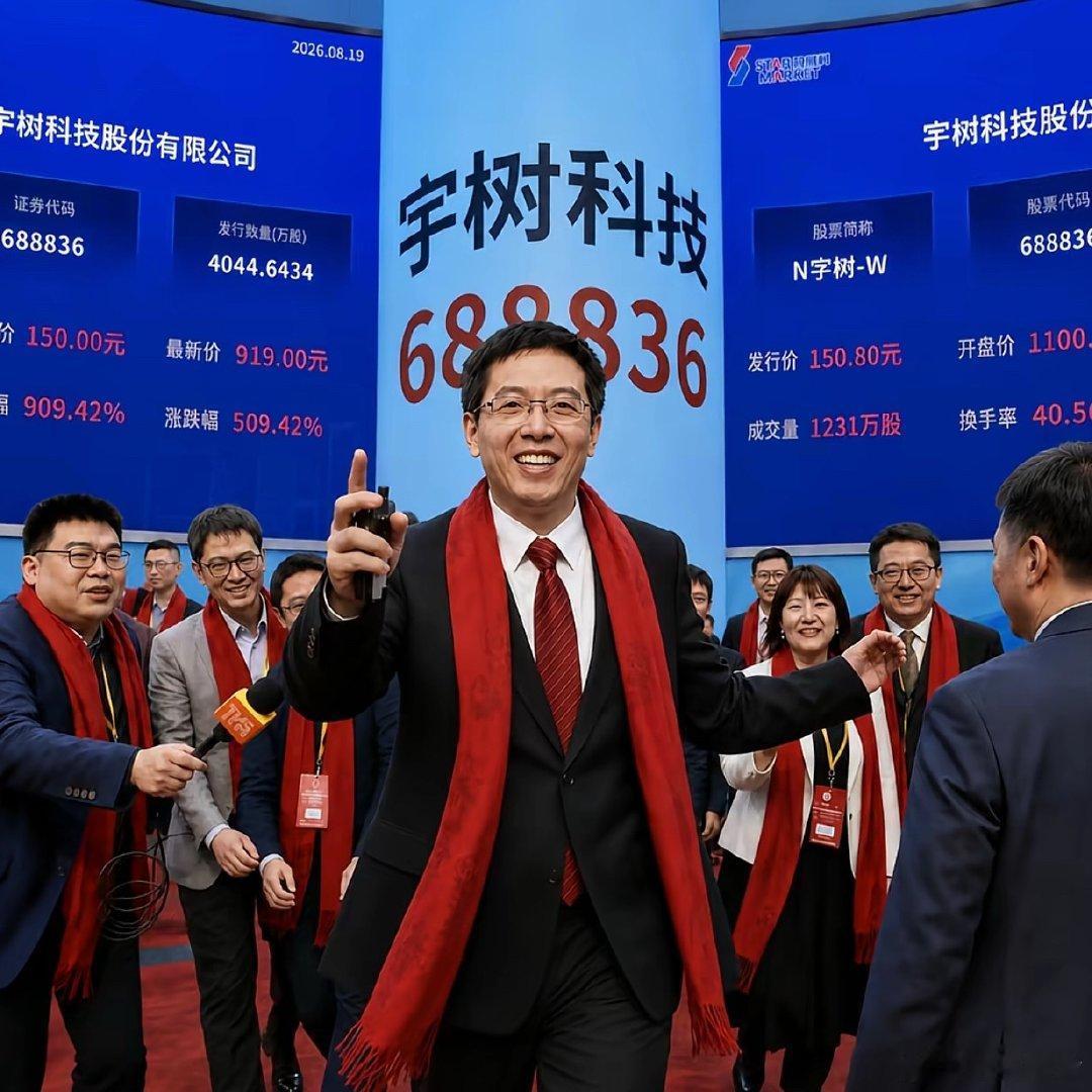 #宇树科技跌破500元#上市当天老板就给了所有人答案，全程面无表情。 ​