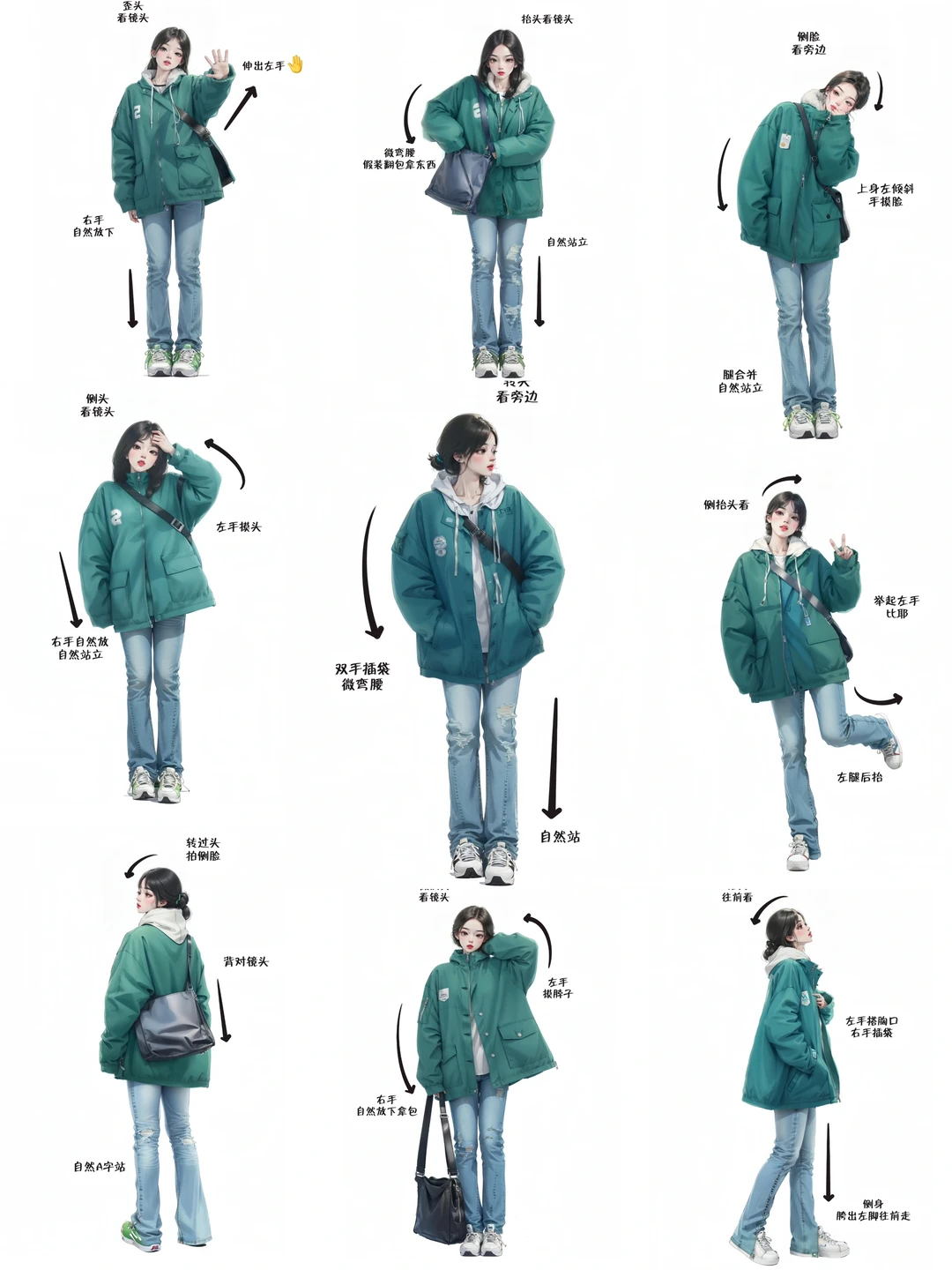 9⃣️个小幅度站姿拍照姿势📷探店｜旅游｜打卡｜