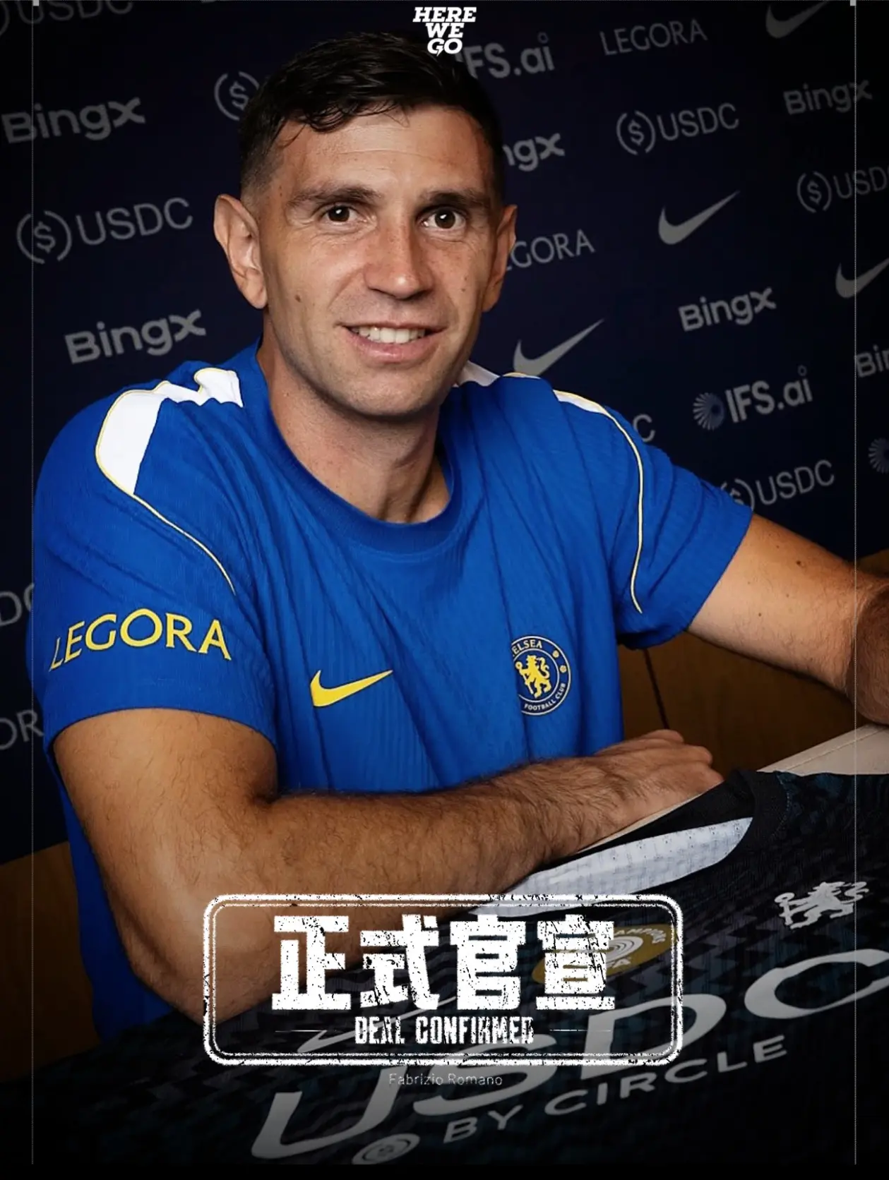 HWG !切尔西官宣签下门将马丁内斯！750万英镑转会至切尔西。