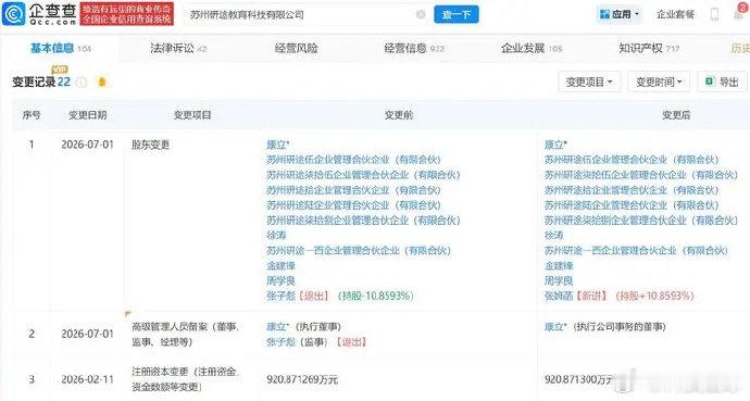 【 苏州研途教育科技有限公司成立于2016年1月，法定代表人康立，注册...