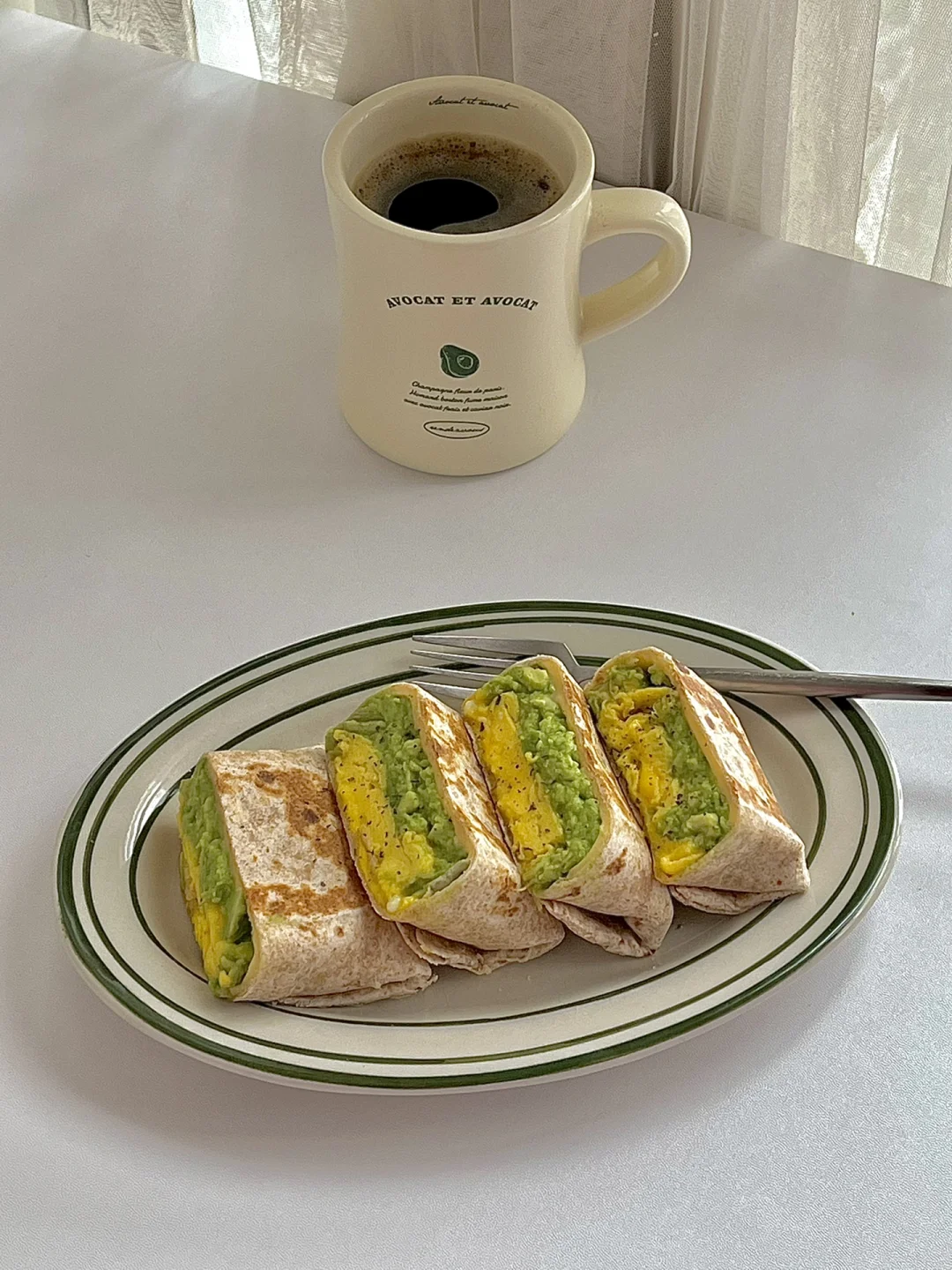 ☀️工作日早餐｜芝士牛油果滑蛋全麦卷饼😋