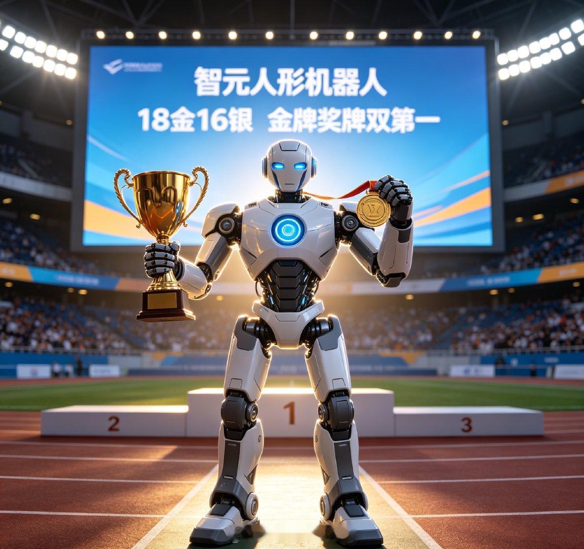 智元首次参赛便拿下18金16银，量产机型征战赛场，包揽金牌榜与奖牌榜...