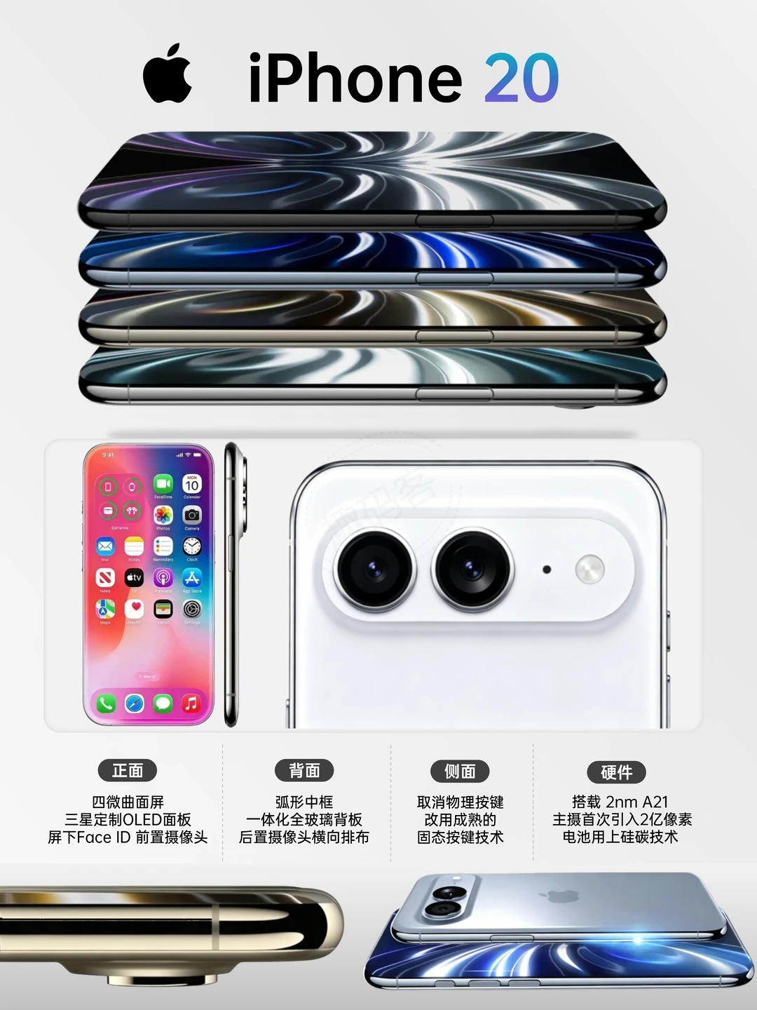 灵动岛+实体键没了🤯iPhone 20这设计你冲吗