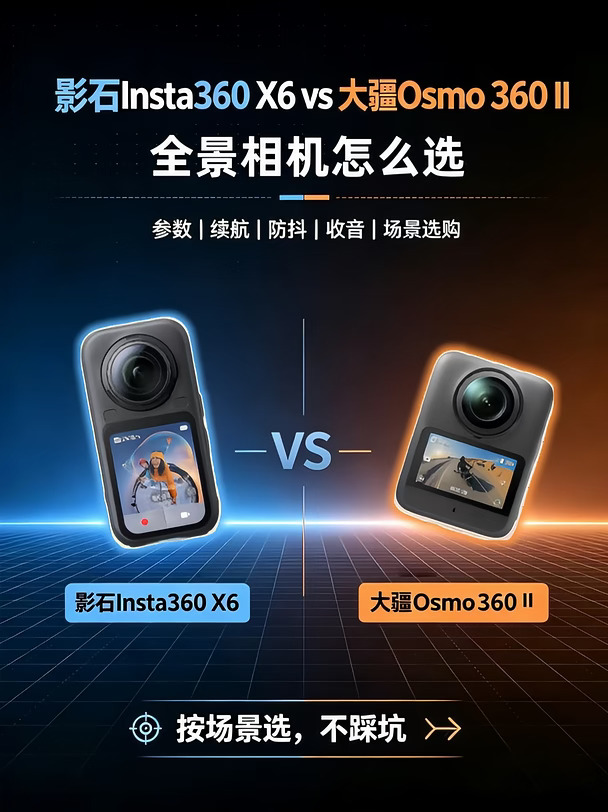 纠结党收好！影石X6&大疆360Ⅱ全景相机对比
