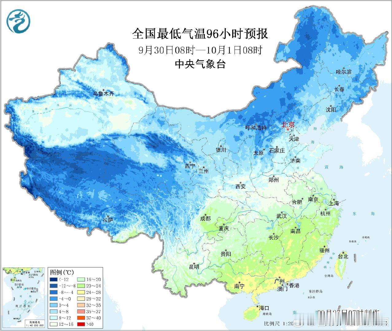 #气象观察团# 预计9月28日夜间至10月1日，受较强冷空气影响，江南及其以北地区气温将先后下降4～8℃，内蒙古部分地区降温可达10℃左右，并伴有4～6级偏北风。#上海大降温时间定了##冷空气# ​