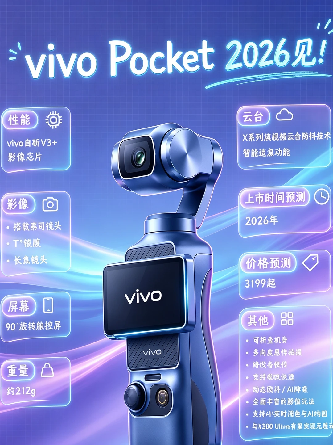 vivo 口袋云台相机要来了🔥硬刚Pocket？