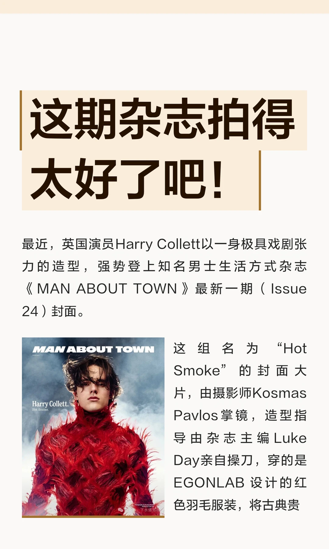 这期杂志拍得太好了吧！