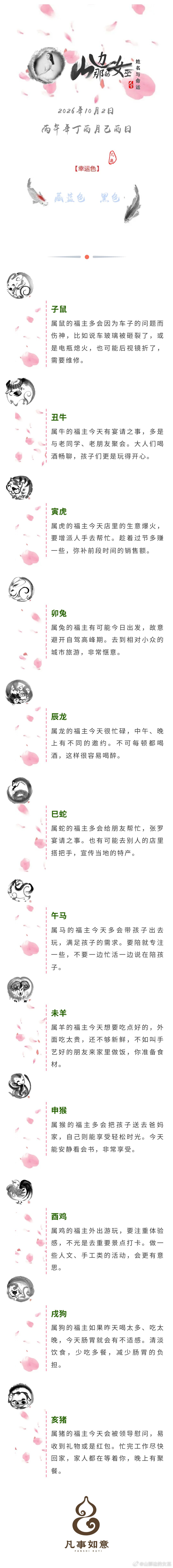 2026年10月2号生肖运势姓名与命运姓名与命运[超话] ​​​