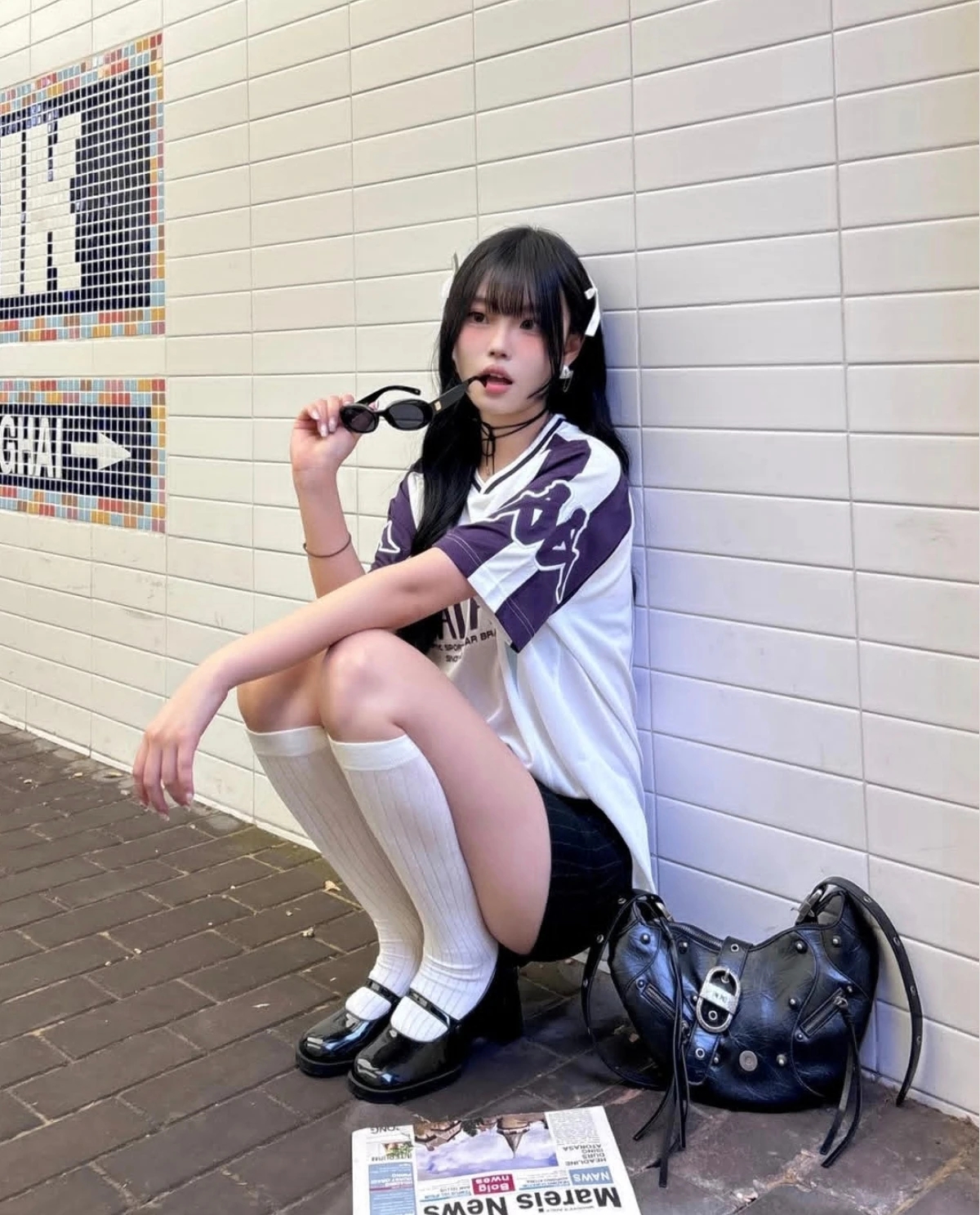 少女摄影|NO.0097期 甜系少女街拍 白丝和小皮鞋最搭了  美女