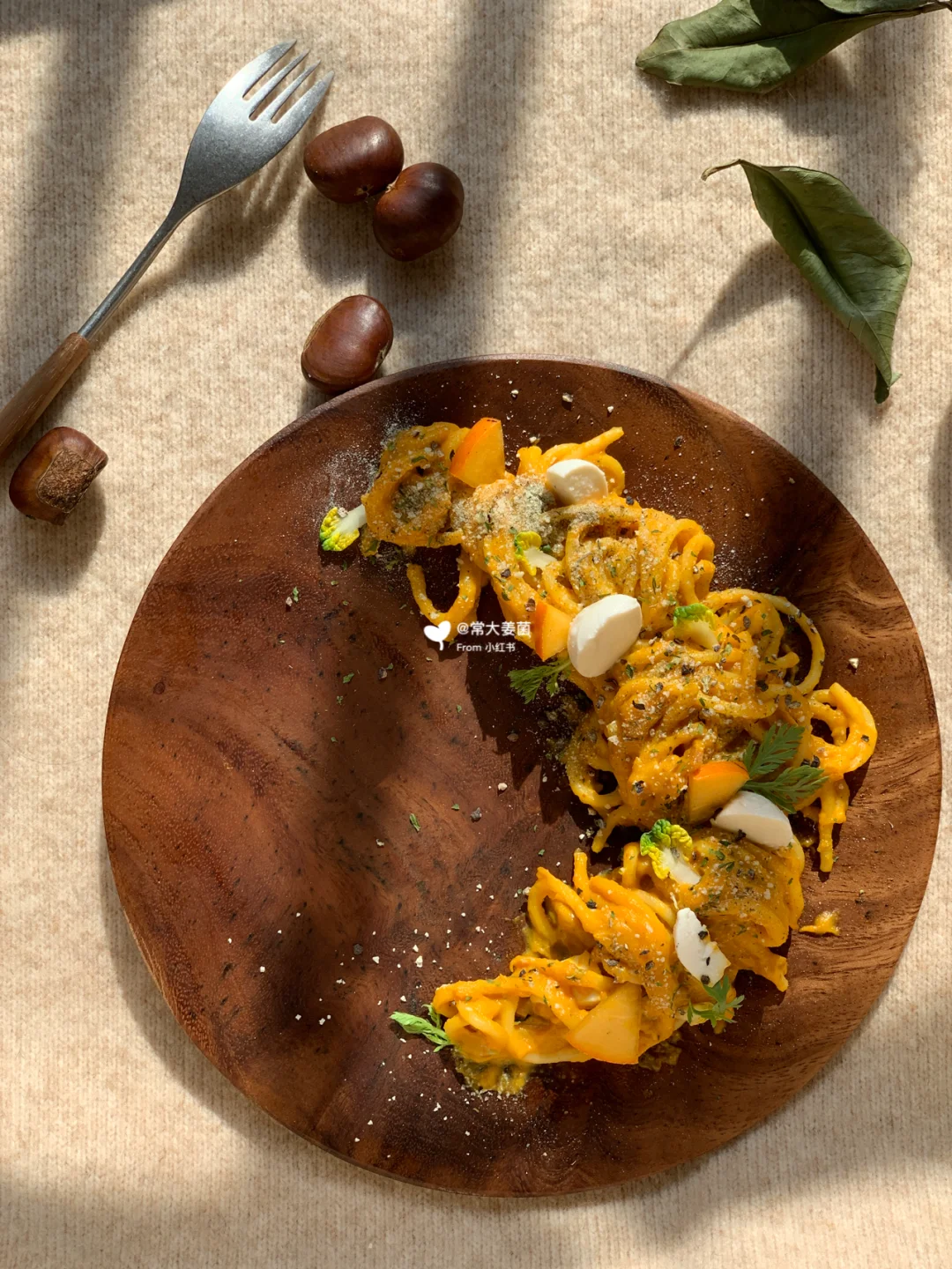 低脂餐 | 🍝南瓜咸蛋黄培根意面 🎃流沙太香