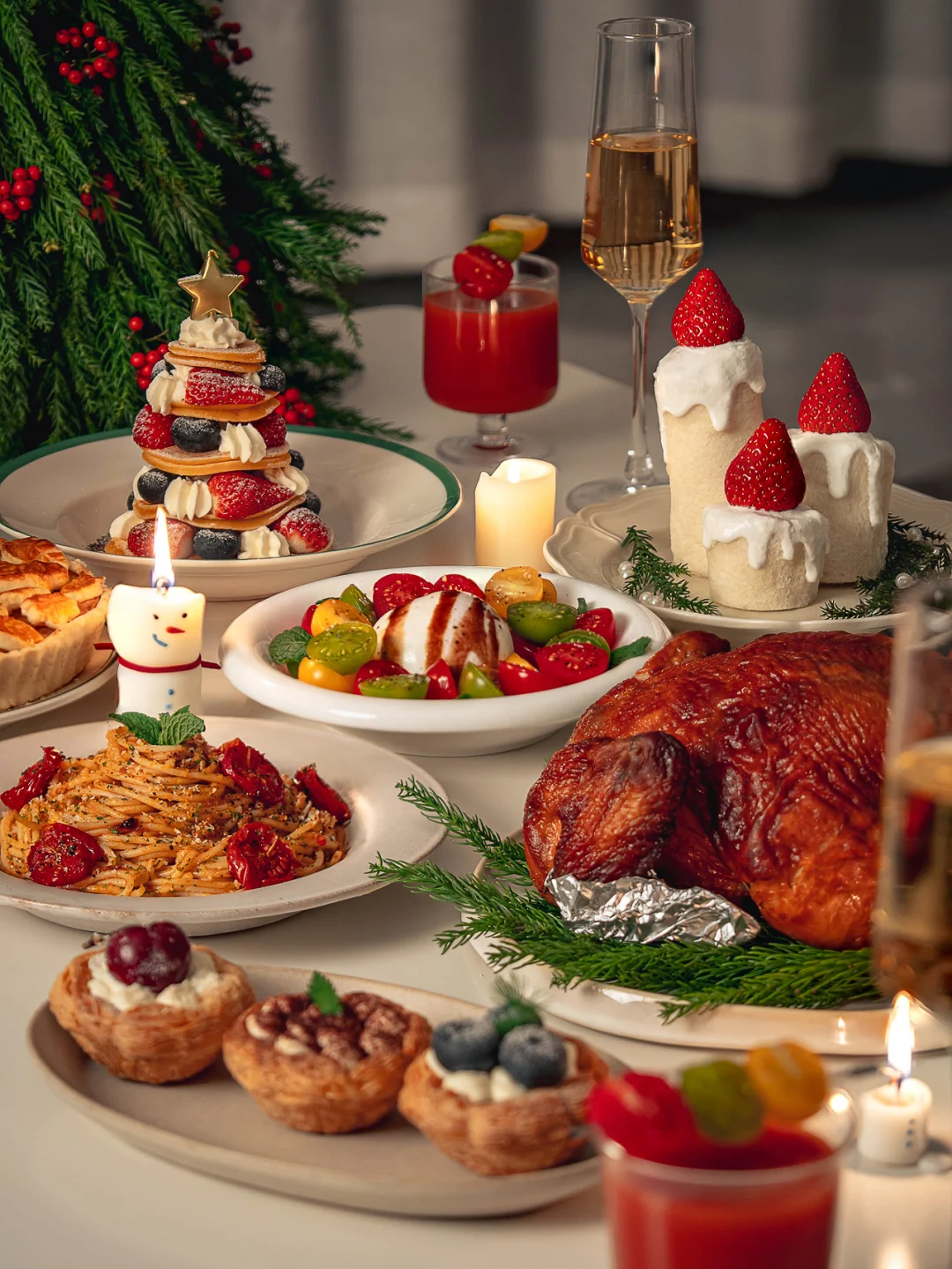 Christmas Dinner🎄｜宅家圣诞氛围晚餐🍅