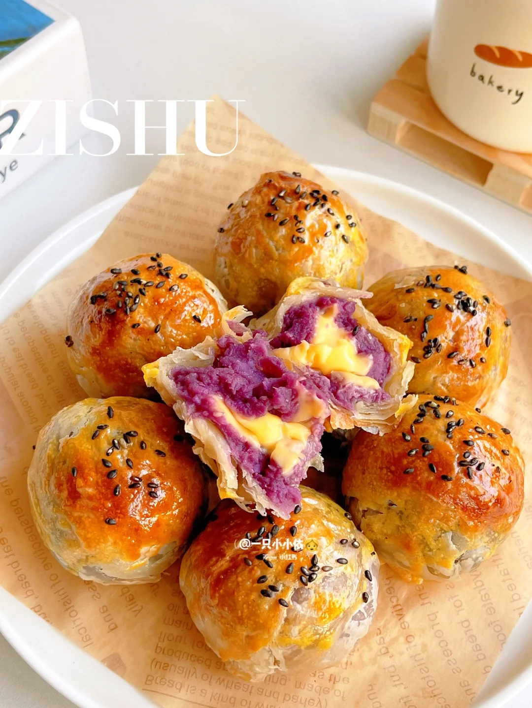 免揉面！一口爆浆✨芝士紫薯酥，软糯拉丝好吃
