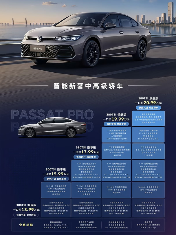 帕萨特Pro：两年降5万，继续寻底