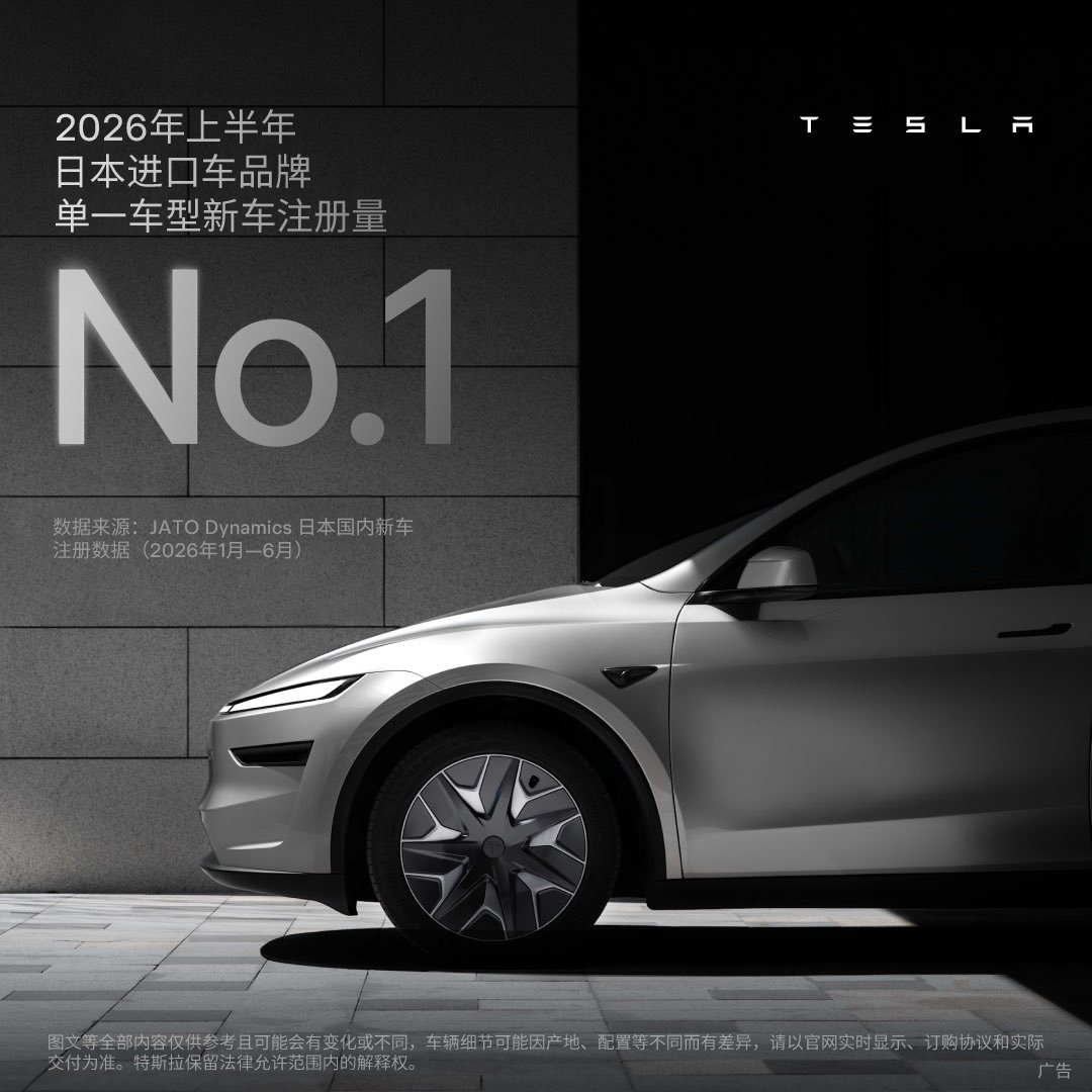 中国智造的Model Y🚗
成为日本上半年进口车品牌
单一车型新车销量第一🎉

安全、智能、耐用、省钱⚡️
猛戳➡️ 预约试驾
感受全球超1000万车主检验过的硬核实力[加油] ​