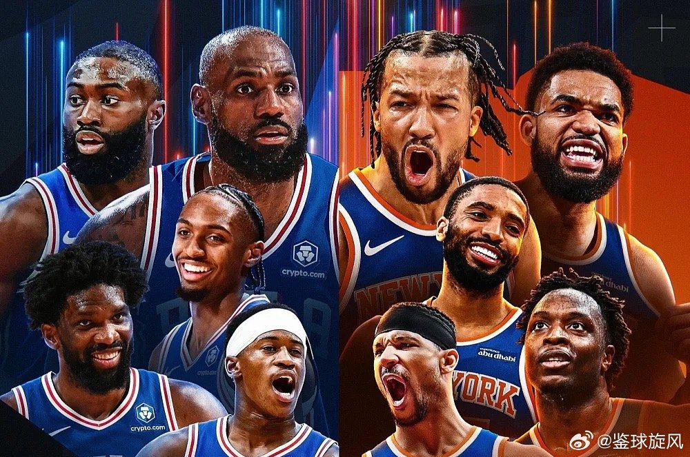#nba# 8月24日讯 ESPN根据各队在休赛期的引援情况，对新赛季东西部各队的战绩和排名做了预测，分为争冠组、附加赛组和垫底组。

东部方面，卫冕冠军尼克斯排名第一，签下詹姆斯和布朗实力得到极大提升的76人排名第四，得到字母哥的热火并不被看好，仅仅排名第七位。

以下是ESPN关于东部球队的战绩与排 ​