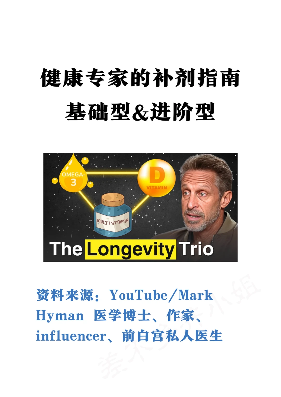 🔥油管爆火：健康专家的补剂指南✅基础&进阶