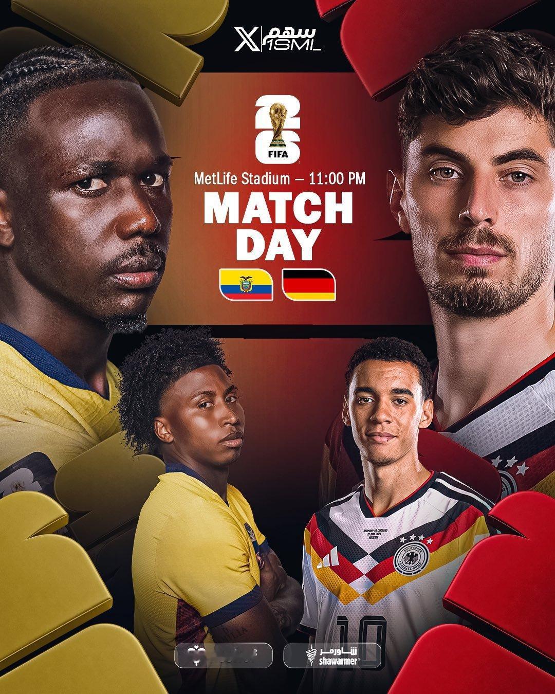 【厄瓜多尔vs德国】  北京时间6月26日凌晨4:00，世界杯E组末轮...