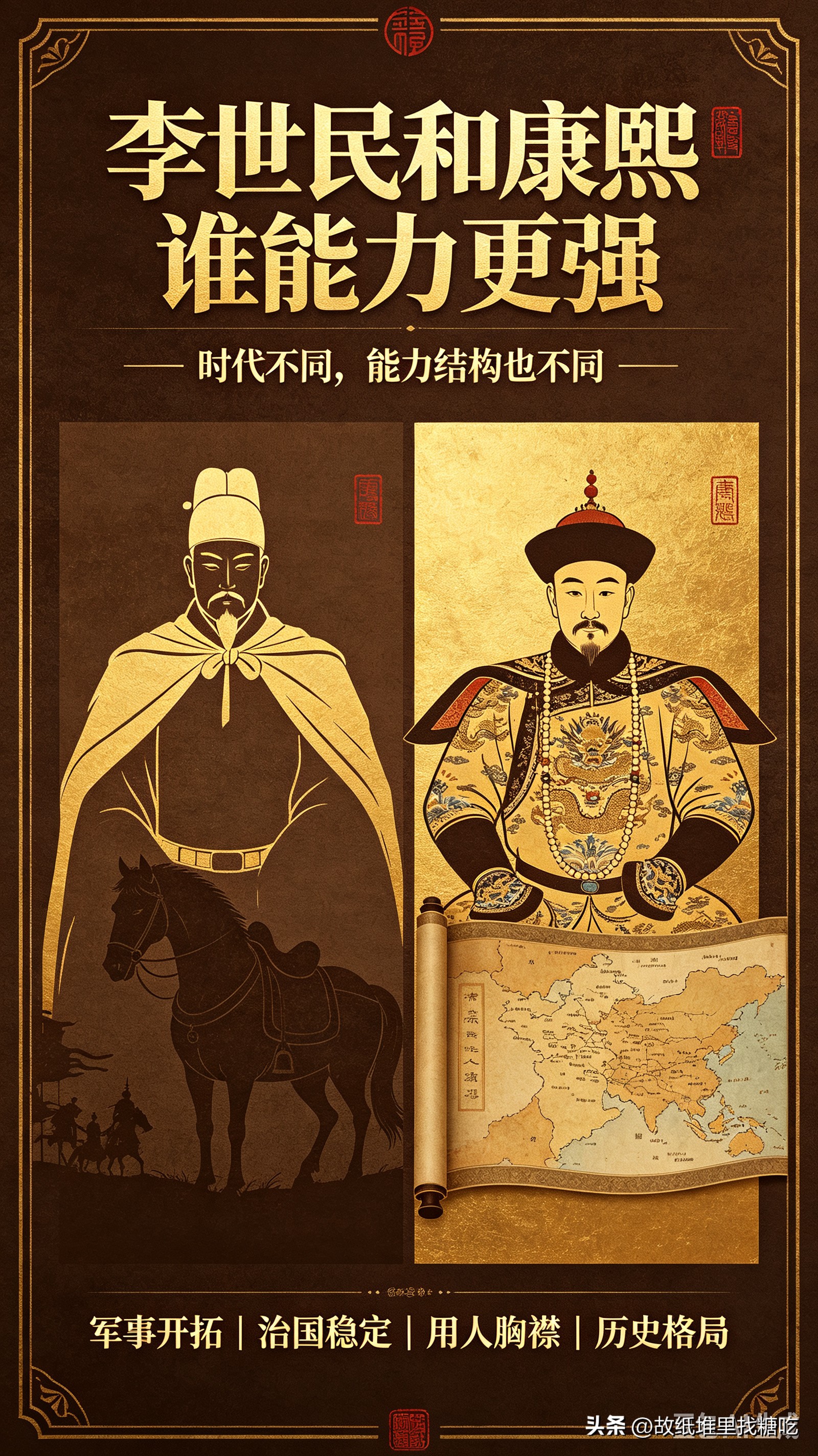 论军事能力，李世民的战绩在帝王里属于天花板级别。唐朝大半江山，基本是李世民亲自带兵打下