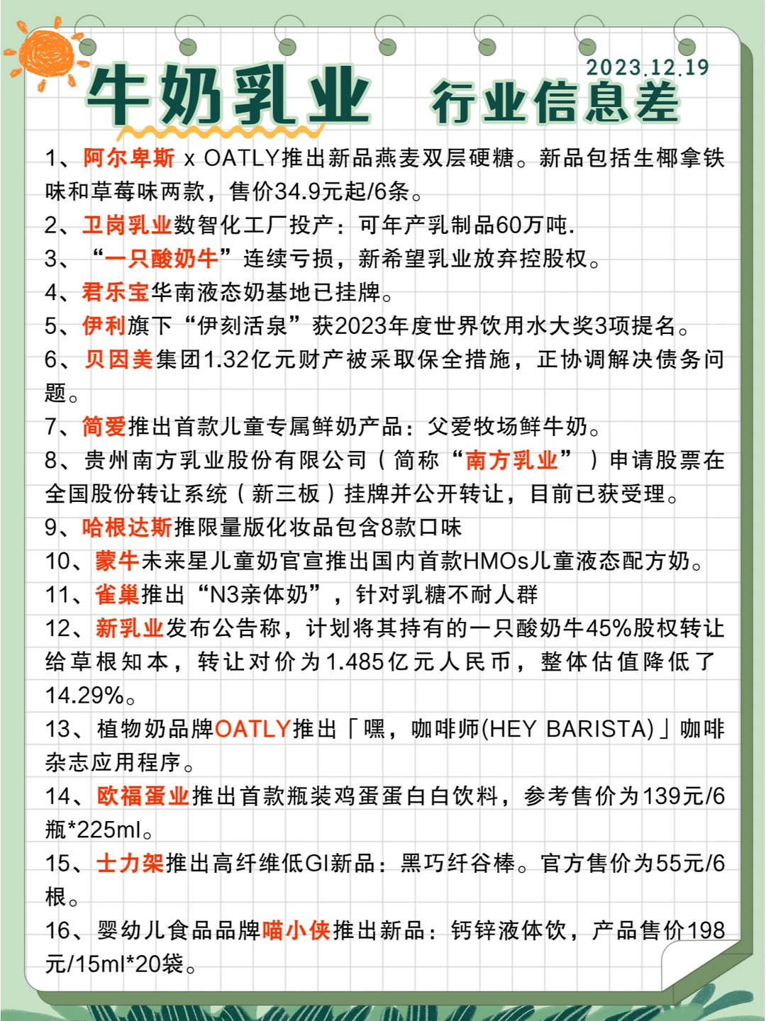 行业信息差· 牛奶乳业